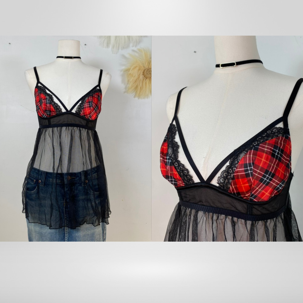 Victorias Secret Womens‎ Babydoll Top Size S Goth Grunge Fairygrunge Sexy Sheer